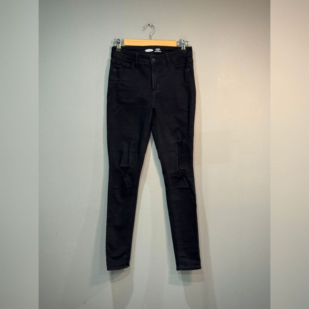 Black Old Navy Rockstar Super Skinny High Rise Jeans Size 2 EUC